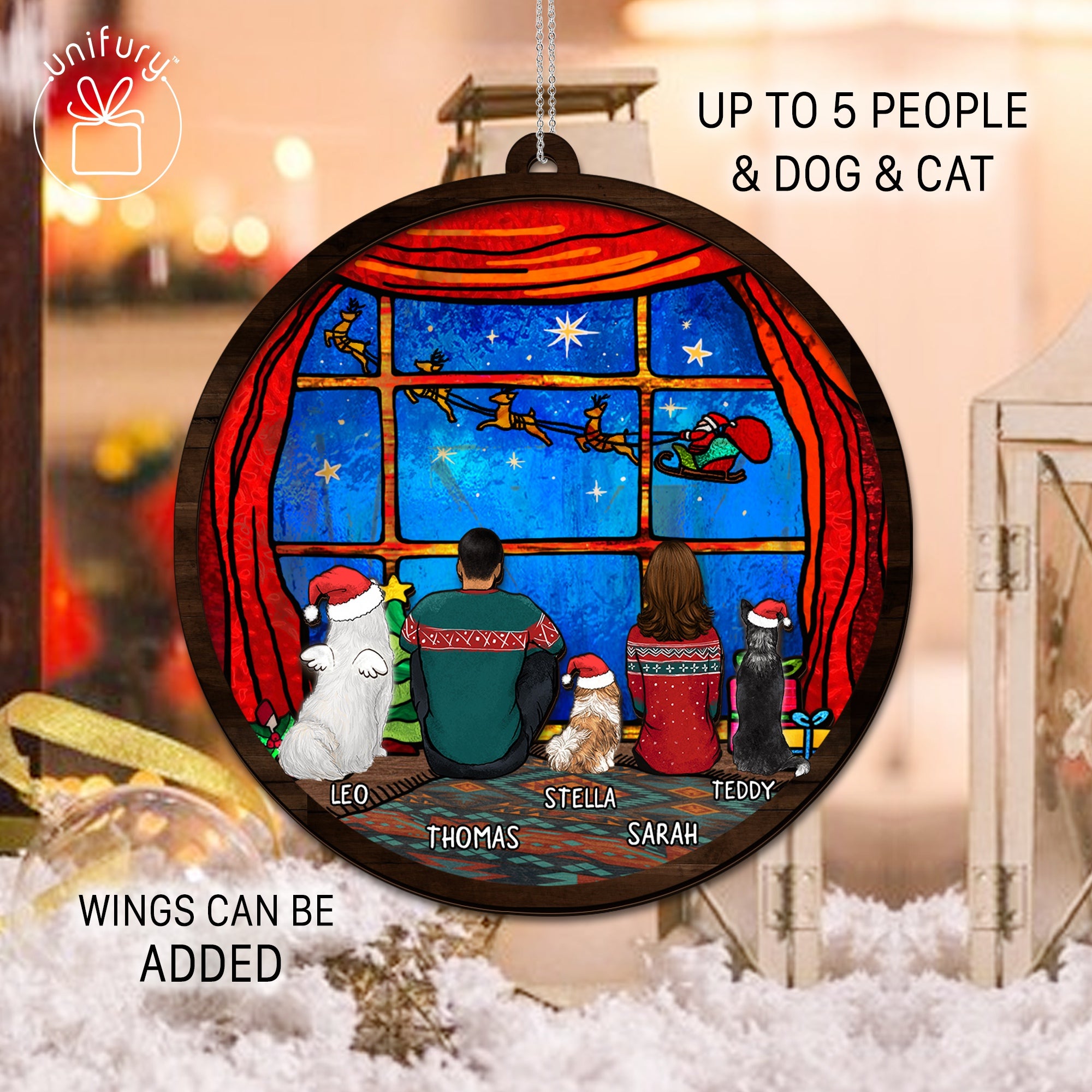 Christmas Suncatcher Ornament Gifts, Personalized Christmas Gifts For Dog Cat Lovers For Discount