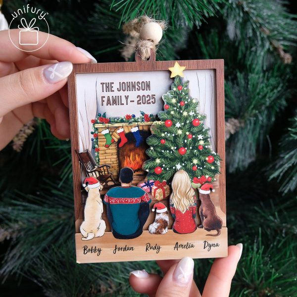 Personalized 3D Christmas Wooden Ornament - Christmas Gifts For Family, Dog Cat Lovers Online now - Image 5