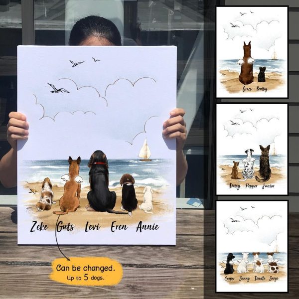 Personalized custom dog canvas print canvas art - Beach - 2387 Online Hot Sale