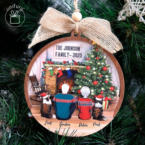 Personalized 3D Christmas Wooden Ornament - Christmas Gifts For Family, Dog Cat Lovers Online now - Image 4