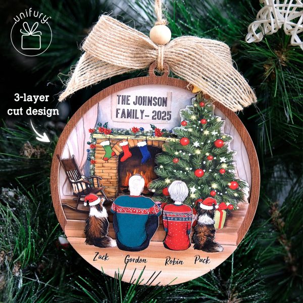 Personalized 3D Christmas Wooden Ornament - Christmas Gifts For Family, Dog Cat Lovers Online now